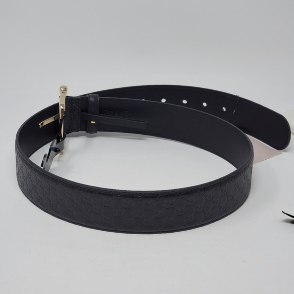Auth Gucci Guccissima Black Buckle Belt 85 - Picture 5 of 7